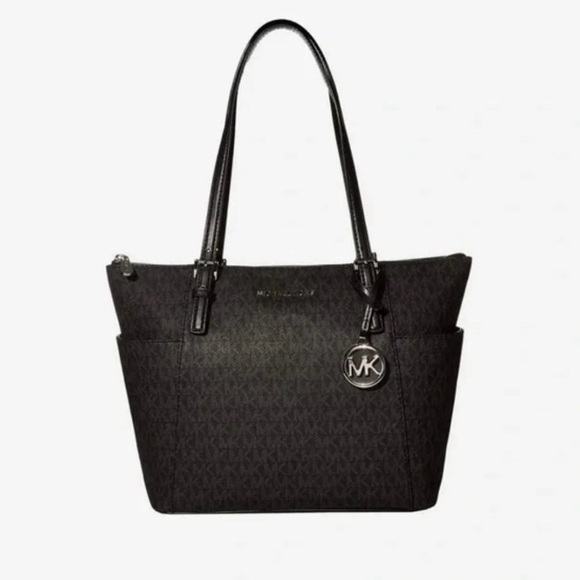 Michael Kors Elegant Black Monogram Tote - Picture 1 of 5
